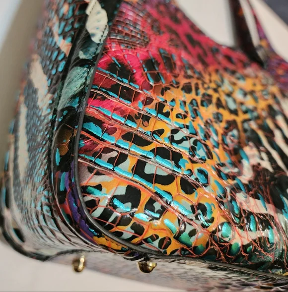Brahmin Small Carla In Stampede Colorful Melbourne Leather - Picture 12 of 14